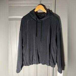 Athleta Charcoal Bubble Hem Hoodie